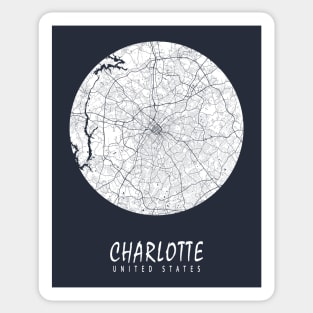 Charlotte, USA City Map - Full Moon Sticker